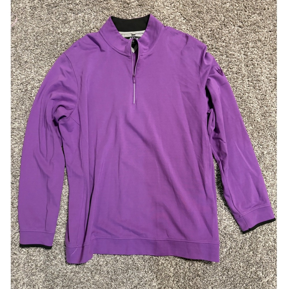 Adidas adiPure Mens Purple Quarter Zip Golf Pullover Long Sleeve Large